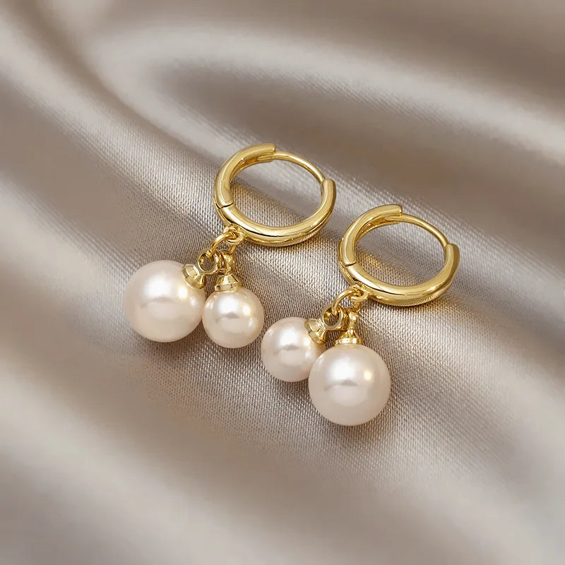 Radiant Pearl Imitation Earrings - CallaLilyStore